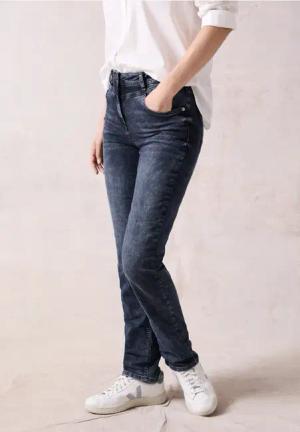 Cecil Damen Straight Leg Jeans in Blau, Gr: 36