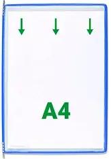 20 tarifold Sichttafeln DIN A4 blau, Öffnung oben