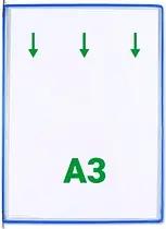 20 tarifold Sichttafeln DIN A3 blau, Öffnung oben