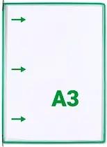 20 tarifold Sichttafeln DIN A3 grün, Öffnung seitlich