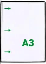 20 tarifold Sichttafeln DIN A3 schwarz, Öffnung seitlich