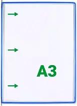 20 tarifold Sichttafeln DIN A3 blau, Öffnung seitlich