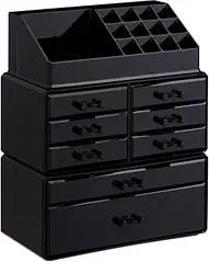 relaxdays Make-Up-Organizer schwarz