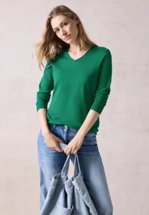 Cecil Damen Pullover in Grün, Gr: M