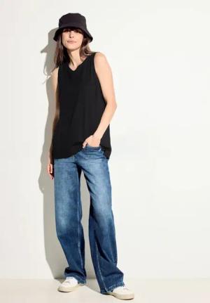 Cecil Damen Struktur Blusentop in Schwarz, Gr: XS