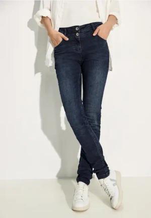 Cecil Damen Jeans im Slim Fit in Blau, Gr: 25