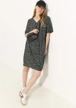 Cecil Damen Sommerkleid mit Print in Schwarz, Gr: XXL