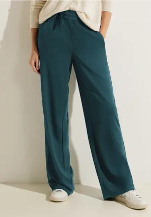 Cecil Damen Jersey Loose Fit Hose in Grün, Gr: XXL