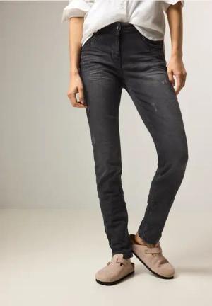 Cecil Damen Jeans im Casual Fit in Grau, Gr: 28