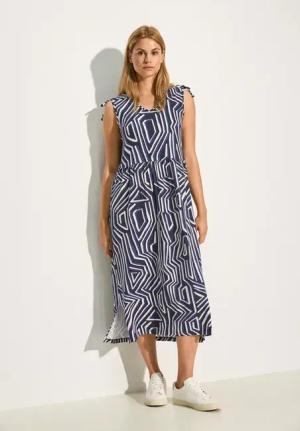 Cecil Damen Jersey Kleid mit Print in Blau, Gr: XXL