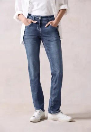 Cecil Damen Jeans im Slim Fit in Blau, Gr: 36
