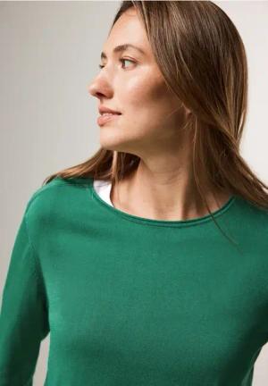 Cecil Damen Feinstrickpullover in Grün, Gr: XXL