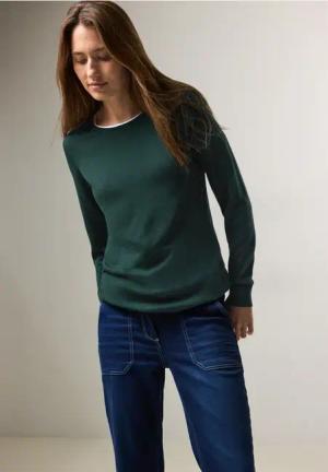 Cecil Damen Feinstrickpullover in Grün, Gr: XS