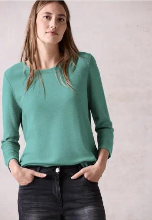 Cecil Damen Strukturpullover in Grün, Gr: XXL