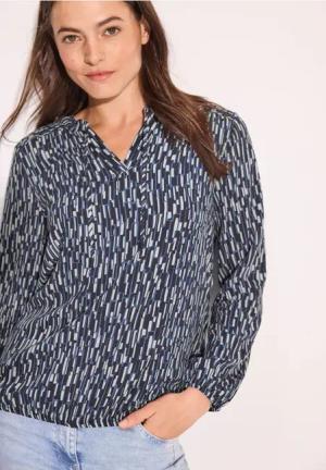 Cecil Damen Bluse mit Smock-Detail in Blau, Gr: M