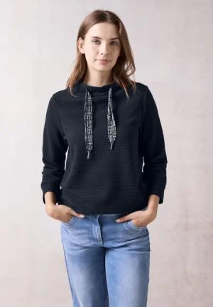 Cecil Damen Ottoman-Pullover in Blau, Gr: XS