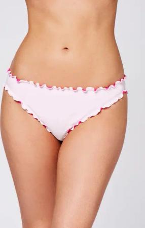 Mix & Match Bikinihose, unifarben mit Rüschendetails