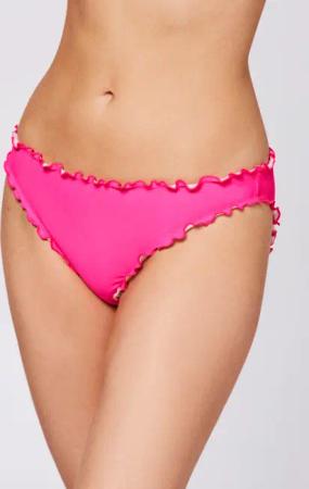 Mix &amp; Match Bikinihose, unifarben mit Rüschendetails