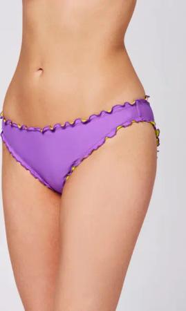 Mix &amp; Match Bikinihose, unifarben mit Rüschendetails