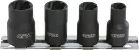 KS Tools 1/4" Spiral-Profil-Stecknuss-Satz, 4-teilig, 8-13mm