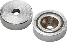 Flachgreifermagnet mit Bohrung, Neodym,⌀ 48 mm