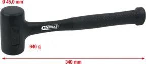 KS Tools Rückschlagfreier Schonhammer, 645g