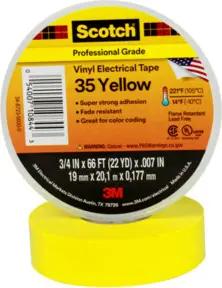 3M Deutschland PVC Elektro-Isolierband 19mm x 20 m Scotch 35-19x20 gelb