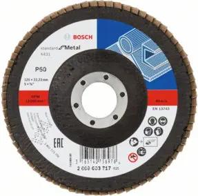 Bosch Fächerschleifscheibe X431 Standard for Metal gerade 125 mm 60 Glasgewebe