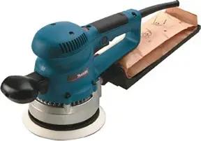Makita Exzenterschleifer 150 mm in Klett Schleifpapier-Set BO6030JX
