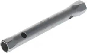 Gedore Doppelsteckschlüssel, 12 + 14 mm, 6-kant, 140 mm lang, Werkzeug für Muttern KFZ, 26 R 12x14, Stahl verchromt