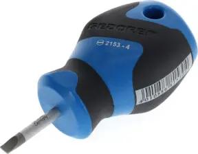Gedore Schraubendreher Schlitz klein, Mini Schraubenzieher kurz, 3-Komponenten-Griff, Länge 81 mm, Werkzeug, 2153 4