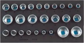 Gedore 1500 CT1-19 Satz Steckschlüsseleinsätze 1/2", 6-kant, in Check-Tool-Modul