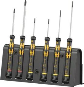 Wera 1578 A/6 ESD Elektroniker-Schraubendrehersatz + Rack, 6-teilig
