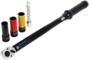 Gedore Drehmomentschlüssel-Satz mit Vierkantantrieb, 1/2", 40-200 Nm, Set mit Kraftsteckschlüsseln/Verlängerung, 3550-UK-LS4