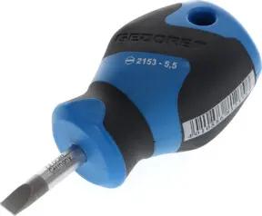 Gedore Schraubendreher Schlitz klein, Mini Schraubenzieher kurz, 3-Komponenten-Griff, Länge 81 mm, Werkzeug, 2153 5,5