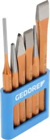 Gedore Werkzeugsatz, Set 6-teilig, gefüllt, im PVC-Halter, Meißel, Körner, Treiber, Werkzeug, 106
