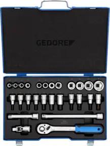 Gedore Steckschlüsselsatz, Set 27-teilig, 6-kant, 1/2 Zoll, 10-32mm, Werkzeug, Nüsse Knarre, für KFZ, 19 IMU 10