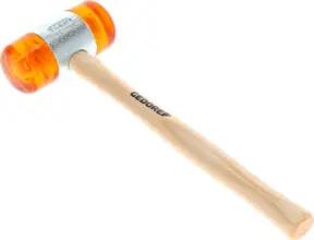 Gedore Plastikhammer, Ø 60 mm, Auswechselbare Köpfe aus Cellulose-Acetat, Robuster Stiel aus Esche