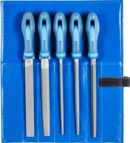 PFERD Werkstattfeilen-Set WR 5-tlg. in Rolltasche 200mm Hieb 3 für Feinbearbeitung, Schlichten