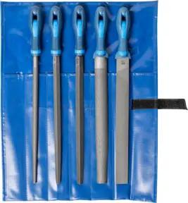 PFERD Werkstattfeilen-Set 5-tlg. in Rolltasche 300mm Hieb 1 für grobe Zerspanung, Schruppen