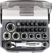 Gedore red Bit-Knarren-Satz, 23-teilig, Bit-Set mit Bit-Halter und Schraubendrehereinsätzen, 1/4", 6,3 mm, R49005023