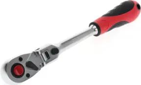 Gedore red Gelenk-Umschaltknarre mit ergonomischem 2K-Griff, Druckknopfauslösung, Feinverzahnung mit 72 Zähnen, 1/2 Zoll, Stahlrohr, Rot/Schwarz