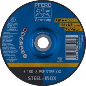 PFERD Schruppscheibe E 180x8,3x22,23 mm Universallinie PSF STEELOX für Stahl/Edelstahl