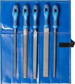 PFERD Werkstattfeilen-Set WR 5-tlg. in Rolltasche 250mm Hieb 3 für Feinbearbeitung, Schlichten