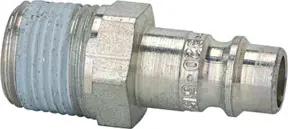 Riegler Nippel für Kuppl. NW 7,2-7,8, Stahl gehärtet/verz., R 1/2 AG PTFE