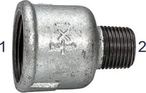Riegler Reduziermuffe 246, IG/AG, Rp 1 1/2, R 1 1/4, schwarzer Temperguss