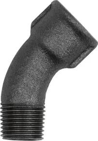 Riegler Bogen 40, 45°, Rp 1 1/2 i., R 1 1/2 a., Temperguss schwarz