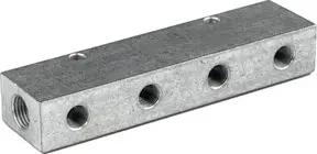 Riegler Verteilerleiste, Abgänge einseitig, Eingang 2x1/2, Ausgang 2x1/4