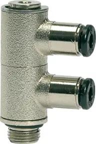 Riegler L-Mehrfachverteiler 2-fach »click-clock «, drehbar, M5 außen Ø 4mm