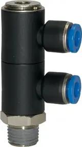 Riegler L-Mehrfachverteiler »Blaue Serie«, 2-fach drehbar, R 1/2 a. Ø12mm